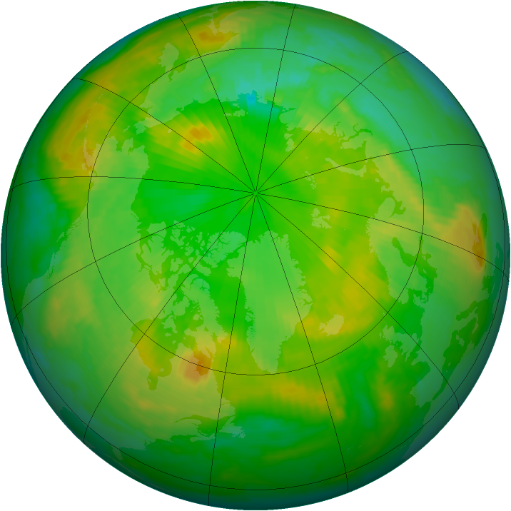 Arctic ozone map for 19 June 2000